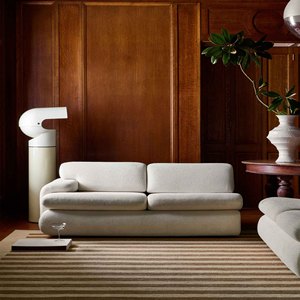 Modern Beige Brown Stripe Wool Rug Hand Tufted Neutral Area Carpet Minimalist Living Room Bedroom Custom Size Luxury Decor Rug - Product Image 5