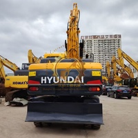 Excavator Roda Bekas Hyundai R210W-9 21t Kecepatan Perjalanan Cepat Kekuatan Gali Tinggi