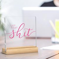 Support de signalisation en acrylique sur base en bois, personnalisé, pour numéros de table, présentoir de menu, porte-carte de place de mariage, vente en gros