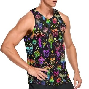 Custom Breathable Knitted Sporty Marathon <b>Singlet</b> <b>Mens</b> Tank Top Sleeveless 100% Polyester - Product Image 4