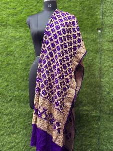 Dupatta de Jacquard Puro con Adorno de Pallu en Ambos Lados, Tradicional, Étnico, para Festivales, Bodas y Fiestas (126 meera jacaqard dupatta) - Product Image 4