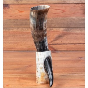 Taza de Cuerno de Buey Natural al por Mayor, Hecha a Mano, Estilo Medieval Vikingo, Ecológica, para Cerveza, con Soporte - Product Image 3