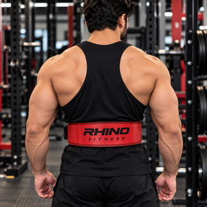 Faja Deportiva Ajustable Rhino Fitness de Neopreno para Levantamiento de Pesas, Soporte Lumbar, Color Negro y Rojo, para Entrenamiento en el Gimnasio - Product Image 3