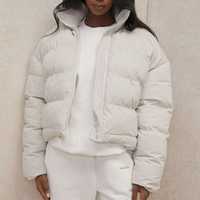 Blouson matelassé à capuche coupe-vent décontracté pour l'hiver, fermeture éclair courte, unisexe, coupe régulière, couleur unie, rembourrage épais en polyester