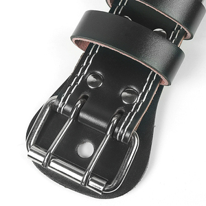 Unisex Leather Weight Lifting <b>Belt</b> with Adjustable Buckle Closure for Strength Training and Gym Workouts - Product Image 6