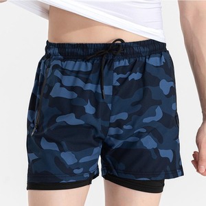 High Quality Sublimation Mens 2 in 1 Quick Dry Breathable Eco-Friendly Knee Length Training Shorts Athletic Gym Wear - Product Image 1