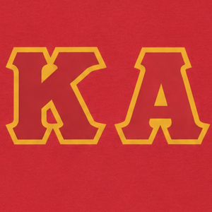 KA Order <b>Red</b> Fraternity Jersey <b>T</b>-<b>Shirt</b> with Gold Letter Design Short Sleeve Men's Casual Greek Tee <b>Red</b> & Gold Color - Product Image 6
