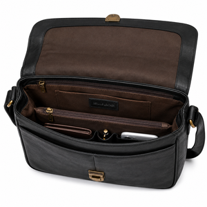 Sac à bandoulière en cuir de qualité supérieure pour homme, sac à bandoulière décontracté avec plusieurs compartiments, sac de voyage et de bureau - Product Image 3
