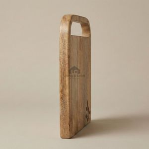 Planche à découper en bois artisanale en gros avec poignée, planche de cuisine écologique avec logo gravé - Product Image 3