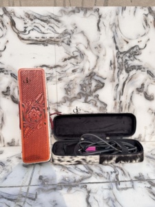 Hot Sale Hand Tooled Leather Heat Resistant Curling Iron <b>Case</b> Western Hair On Hide Perfect Organizer for Hair Tools - Product Image 6