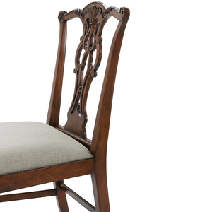 Silla de Comedor de Madera Maciza Contemporánea de Lujo, Duradera, con Patas Modernas de Garra y Bola, Tapicería de Lana, para Hogar y Restaurante - Product Image 4