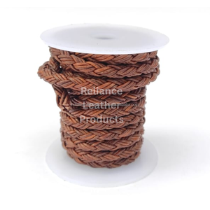 Cordon en cuir tressé bolo naturel tendance, 12 plis, corde en cuir de vache, taille personnalisable pour bracelet, décoration de sac, mode - Product Image 4