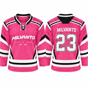 Maillot de hockey sur glace personnalisé de haute qualité avec impression par sublimation et broderie, uniforme d'entraînement en polyester pour hommes - Product Image 3