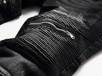Pantalones Vaqueros de Hombre Slim Fit de Cintura Alta, Transpirables, Sólidos, Formales, Rotos, Desgastados, de Moda Casual