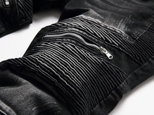Jeans déchirés slim fit pour homme, pantalon en denim décontracté tendance - Product Image 5