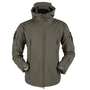 Veste softshell à capuche multi-poches pour homme, doublée en polaire, coupe-vent, résistante à l'eau, noir, gris, kaki, olive, sur mesure OEM - Product Image 3