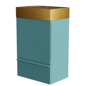 Mobile bagno Gada 20 pollici a righe acquamarina con lavabo integrato in acciaio inossidabile 304 spazzolato oro, autoportante per bagni - Product Image 3