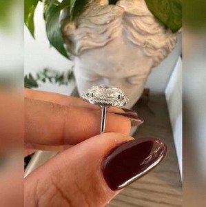 Bague ovale en diamant cultivé en laboratoire pour femmes, 4 carats, bijoux de luxe en argent Sterling 925, pour mariage, fiançailles, cadeau d'anniversaire - Product Image 4