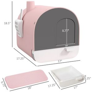 Large 9L Fully Enclosed Eco-Friendly Smart <b>Cat</b> Litter <b>Box</b> with Easy Clean Feature Cute PP Material for Kitty - Product Image 4