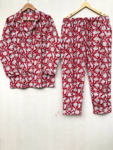 ชุดนอนผ้าฝ้ายสำหรับผู้หญิง แขนยาว พิมพ์ลายดอกไม้ สวมใส่สบาย เหมาะสำหรับฤดูร้อนและฤดูใบไม้ผลิ ราคาขายส่ง - Product Image 2