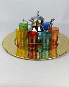 Juego de té marroquí Juego de té árabe Vasos al por mayor con tetera Caja de regalo de lujo Embalaje tetera de Oriente Medio y juego de vidrio - Product Image 1