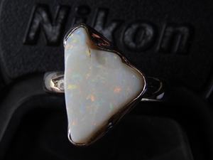 Australian Opal Natural Polished Rough Prong Setting Silver Gemstone Classic Ring for Party <b>Wedding</b> Gift for Her New Arrival - Product Image 4