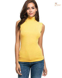 T-shirt sans manches en coton 100% tricoté à la main pour femme, col rond, couleur unie, décontracté, élégant, séchage rapide - Product Image 2