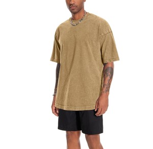 T-shirt Homme Oversize 100% Coton Qualité Premium 2026, Lavage Acide, Coupe Longue, Manches Courtes, Col Rond, Uni, Style Streetwear - Product Image 5