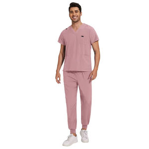 Washable Cotton Blend Knitted Eco-Friendly Customized Design Salon <b>Doctor</b> Hospital Medical Scrubs Elasticity Scrub <b>Set</b> - Product Image 6