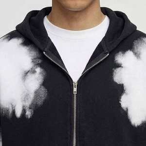 Vintage Sun Faded High Quality Cotton Acid Washed Oversize Zip up Hoodie and <b>Sweat</b> <b>Pants</b> Print Distressed Tracksuits for Men - Product Image 6