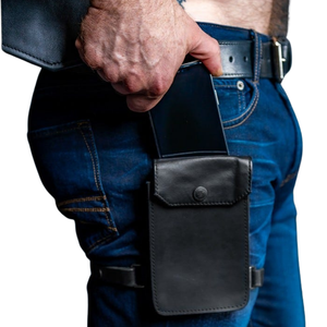 Funda de Cuero para Teléfono con Clip para Cinturón, Cierre Seguro, Accesorio de Cintura para Hombre - Product Image 1