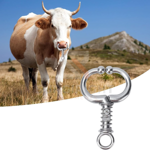 เครื่องมือจับสัตว์แบบใช้มือทำจากสแตนเลสสตีล พร้อมห่วงรัดจมูกแบบ Bull Nose และสปริงสำหรับจับสัตว์ ใช้ในงานสัตวแพทย์  OEM Blush Surgical - Product Image 4