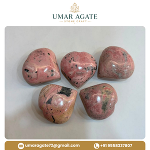 หินโรโดโครไซต์ธรรมชาติรูปหัวใจขนาด 45-55 มม. ขายส่งคริสตัลหัวใจขัดเงาสำหรับบำบัดรักษา ของขวัญ และของตกแต่งบ้าน - Product Image 5