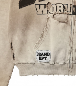 Sudadera con capucha extragrande personalizada con lavado ácido, 100% algodón, bordada con pedrería, estilo urbano, serigrafía, ropa de invierno - Product Image 4