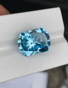 Topacio Azul, Gema Suelta, Corte Octogonal Brillante, Gema Natural Facetada de Calidad para Joyería - Product Image 6