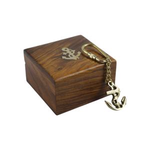 Llavero náutico con diseño de caja de madera, decoración para el hogar, diseño pulido, latón sólido - Product Image 3