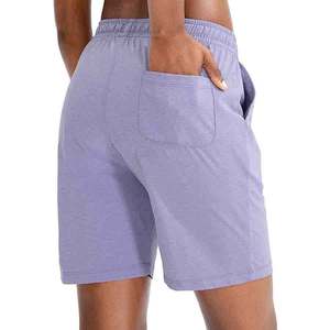 Pantalones Cortos Deportivos para Mujer al Por Mayor, con Logotipo Personalizado, Cintura Alta, Ajustados, Transpirables, 100% Algodón, Casuales de Verano, con Cintura Elástica - Product Image 2
