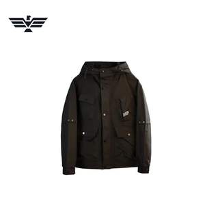 Chaqueta de Invierno con Capucha Impermeable Clásica Personalizable para Hombre, Estilo Urbano, Cortavientos, Informal, con Múltiples Bolsillos Delanteros - Product Image 2