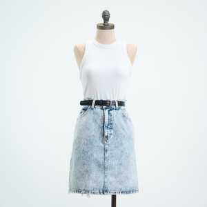 Jupe crayon en jean délavé pour femme GRACE COLLECTION, longueur genou, avec ceinture, style décontracté hiver, en Spandex/Coton respirant - Product Image 1