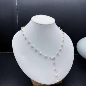 Collar de Perlas de Agua Dulce de Alta Calidad, Casi Naturales, de 3-4 mm, Enrollado en Múltiples Capas, Pequeñas Fragancias, Estilo Donuts Fritos - Product Image 4