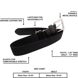 Custom Sports Baseball Softball Alloy Pin Buckle Adjustable <b>Elastic</b> Waist <b>Belt</b> PU Leather Uniform Youth Adult Teams 1.5" Width - Product Image 6
