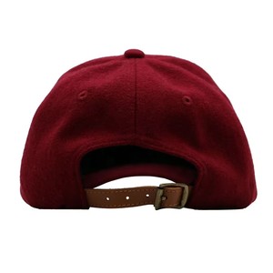 Casquette personnalisée à 6 panneaux, visière incurvée, coupe ample, mélange de laine, sangle en cuir, boucle métallique, casquette non structurée style papa - Product Image 4