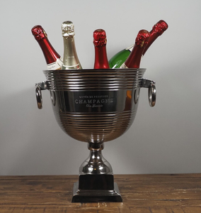 Seau à glace rond rayé en métal, le plus vendu, grand modèle en acier inoxydable de style américain pour rafraîchisseur de glaçons pour bar, fête, vin - Product Image 2