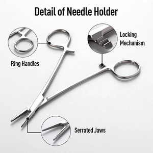 Stainless Steel <b>Needle</b> Holders Manual Delicate Suture Surgical Instruments Professional Medical Devices Medical <b>Needle</b> Holder - Product Image 5