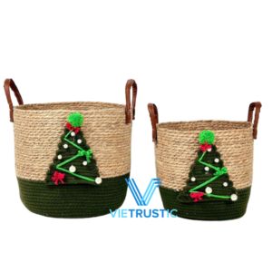 Cesta de Mimbre Hecha a Mano de Primera Calidad para Navidad, Organizador de Almacenamiento Multiusos, Proveedor Mayorista Personalizado - Product Image 5