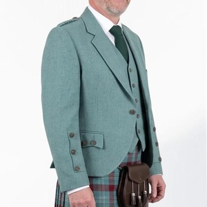 Scottish <b>Men's</b> Lovat <b>Green</b> Argyle Kilt Jacket <b>Waistcoat</b> Serge Wool Customized Logo All Sizes Excellent Quality Customized - Product Image 3