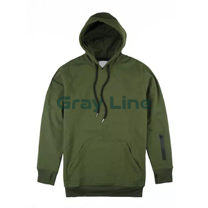 Sudaderas con capucha de algodón de alta calidad con logotipo personalizado impreso y bolsillos tipo canguro para hombre - Product Image 5