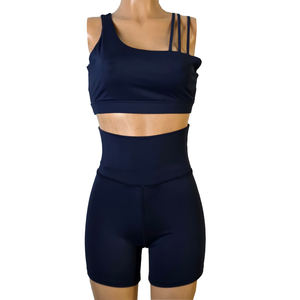 Conjunto de Yoga de Spandex de Alta Calidad para Mujer, Bra Deportivo, Shorts de Compresión, para Gimnasio, Running, Pilates, Alta Sujeción, Logotipo Personalizado, Elástico - Product Image 1