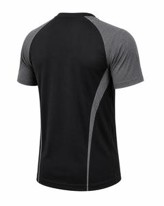 T-shirt à manches courtes col rond pour homme Noir Gris Écologique 100% polyester Tissu tricoté Coupe classique Style décontracté 180g - Product Image 2