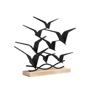 Escultura Moderna de Hierro, Figura Decorativa, Adorno de Mesa con Diseño Geométrico - Product Image 1